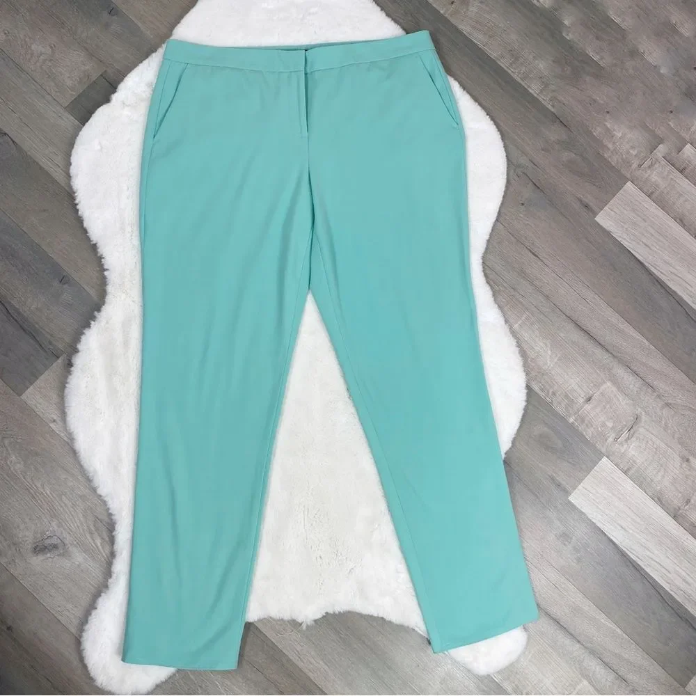 Vince Camuto Flat Front Trousers Straight Leg Pants Seafoam Green 12 - Picture 2 of 10
